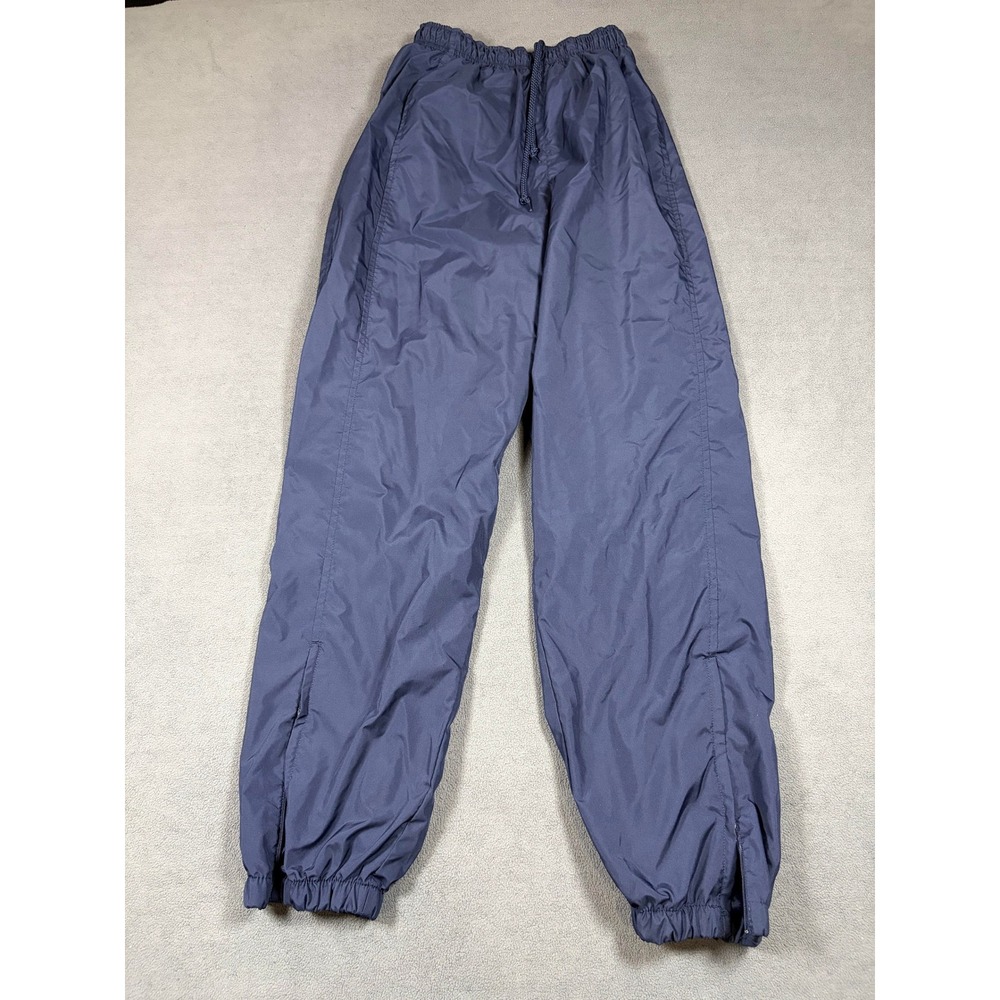 Vintage Pro Spirit Track Pants Mens Small Navy Blue Elastic Waist Zipper Hem